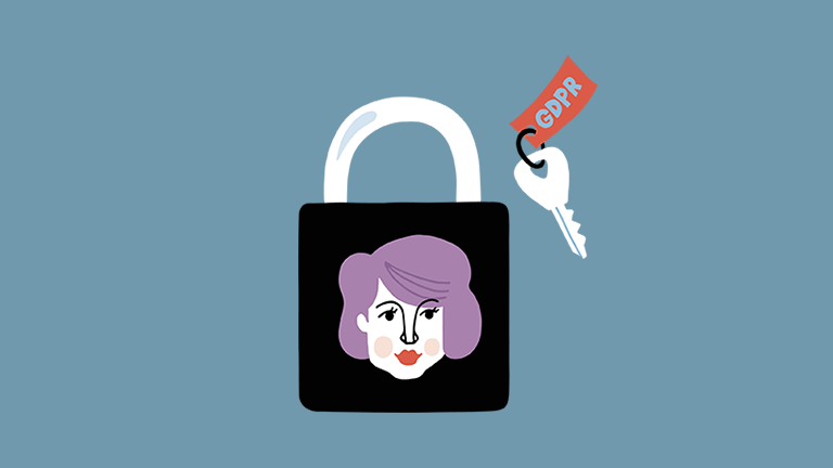 Illustration av ett hänglås och texten GDPR