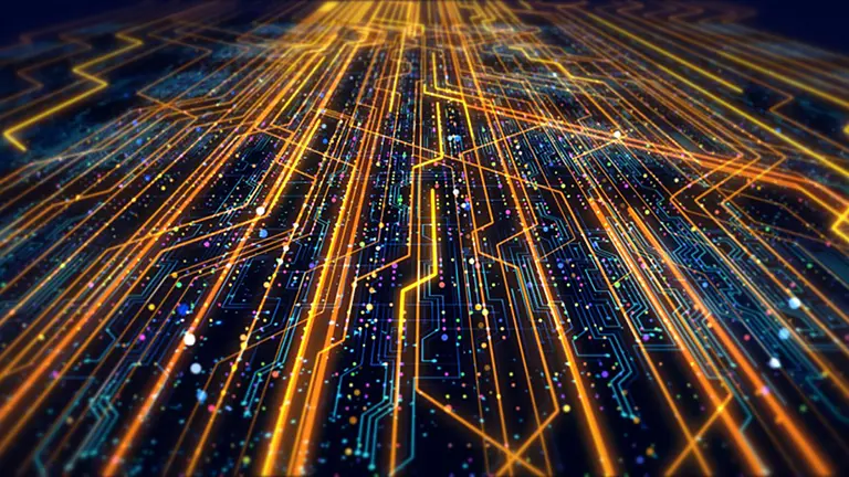 Elektroniska signaler som far hit och dit och skapar ett mönster som påminner om en motorväg nattetid
